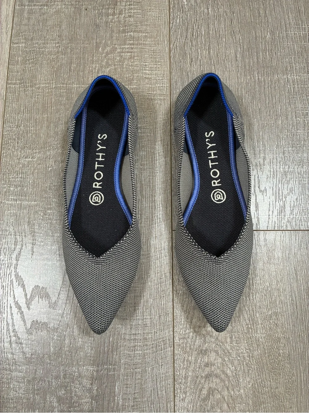 ROTHY’S Glen Gray Pointy Ballet Flats Size 8